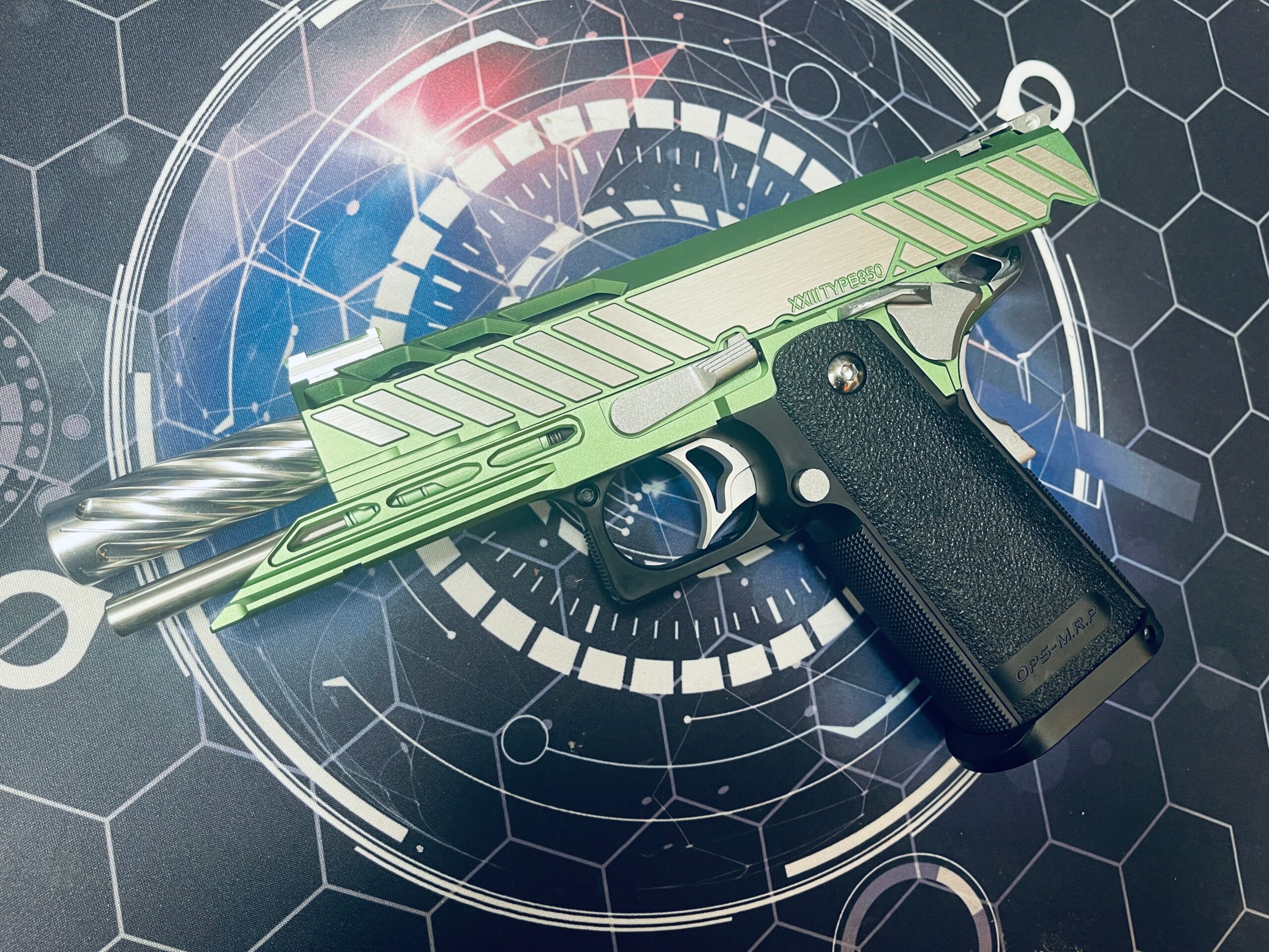 Custom Tokyo Marui / Dr Black "850 Shark" Hi Capa 5.1 Gas Pistol - Green - Image 4