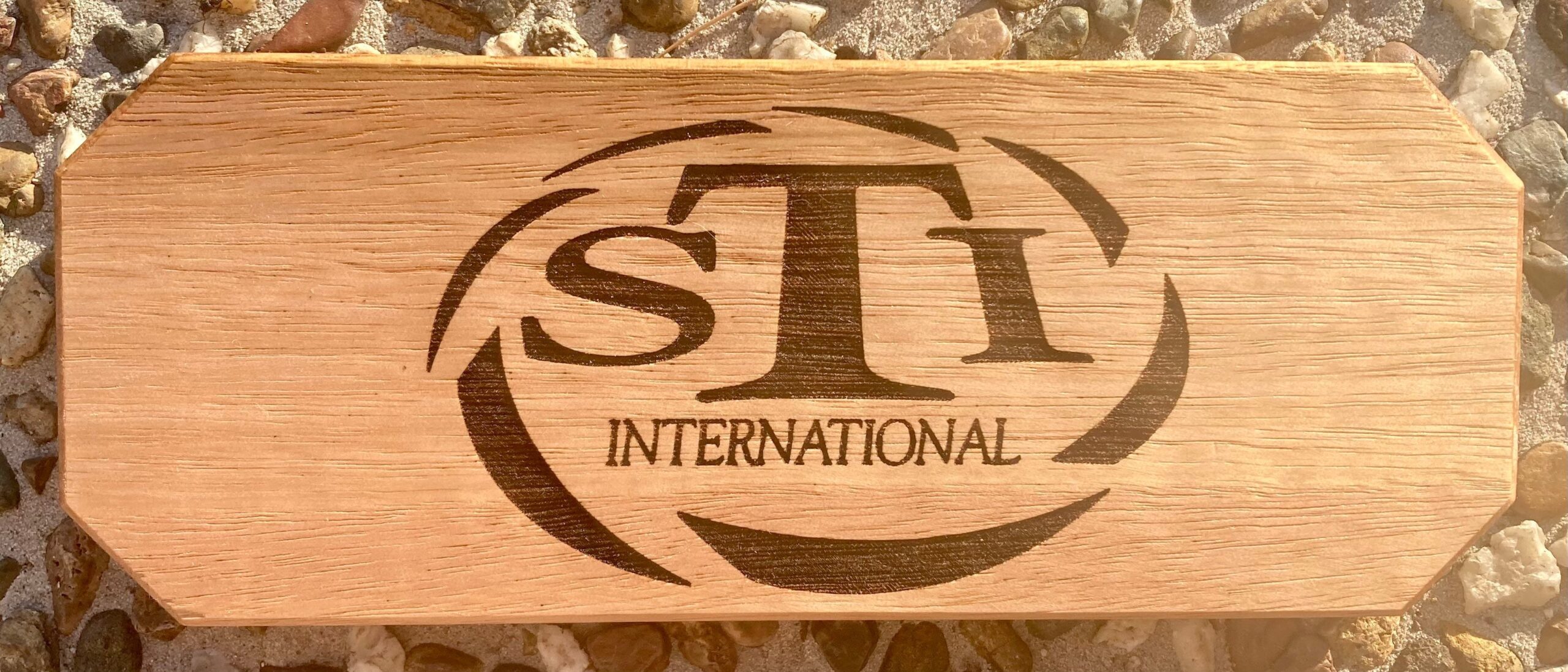 Pistol Display Stand - Laser Engraved Tasmania Oak - Image 2