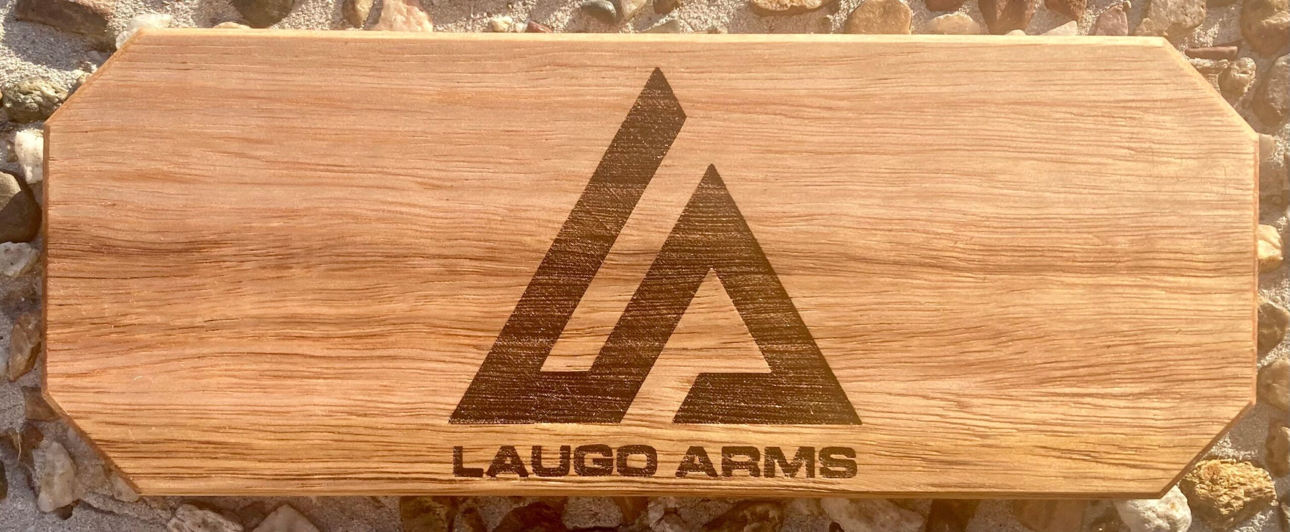 Pistol Display Stand - Laser Engraved Tasmania Oak - Image 10