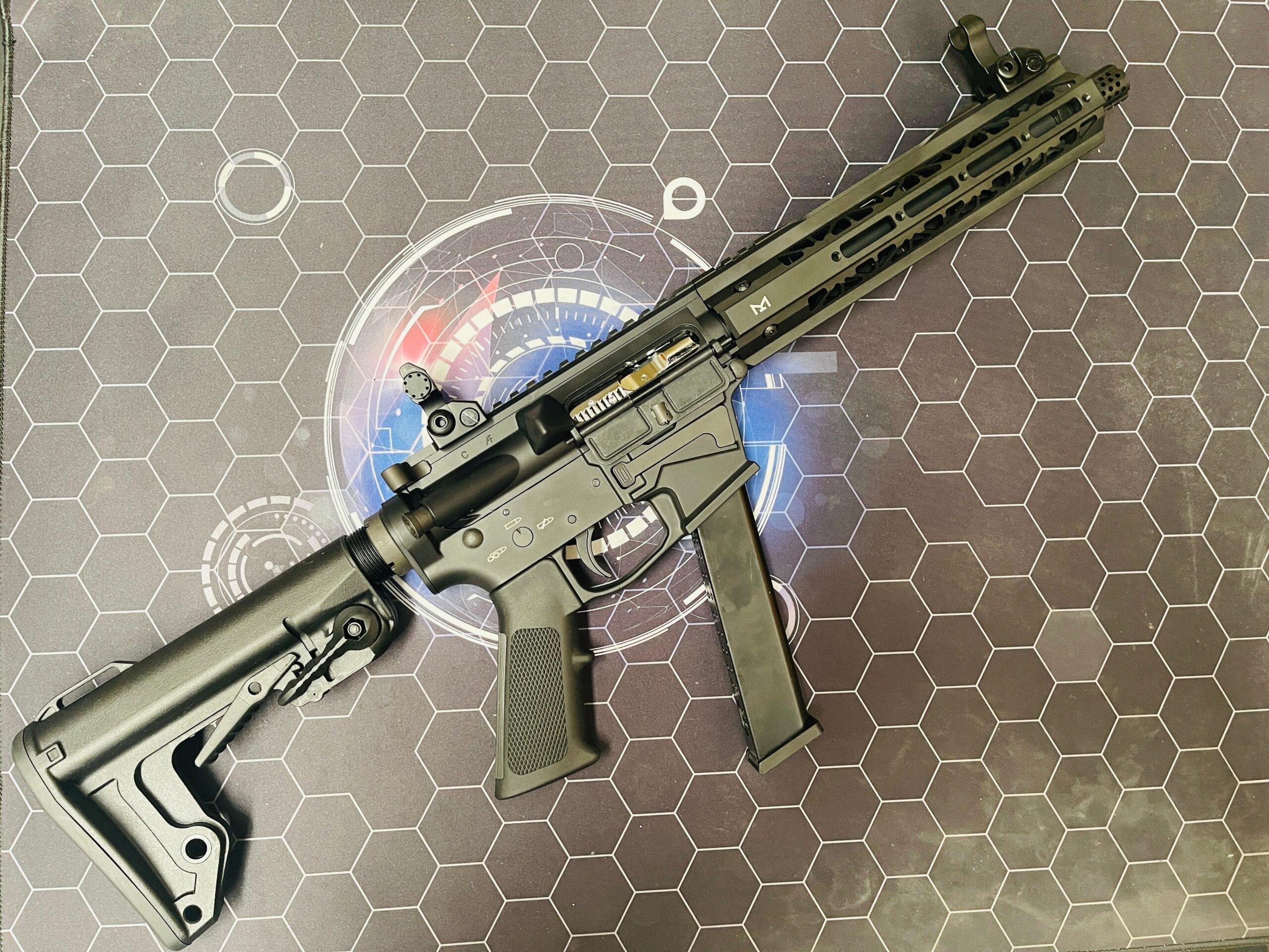 TWS 9mm SBR GBB Gel Blaster - Black - Image 2