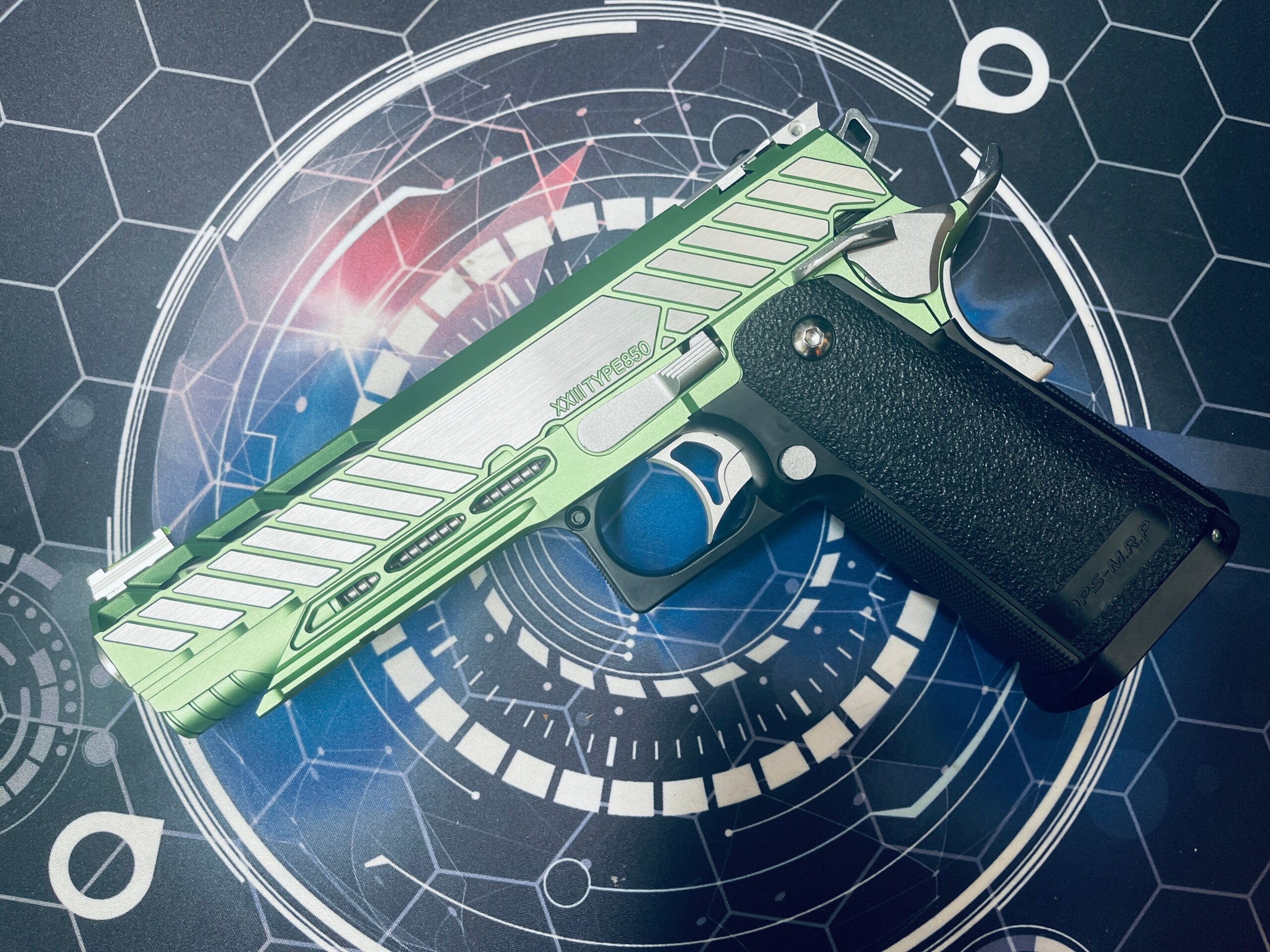 Custom Tokyo Marui / Dr Black "850 Shark" Hi Capa 5.1 Gas Pistol - Green - Image 2
