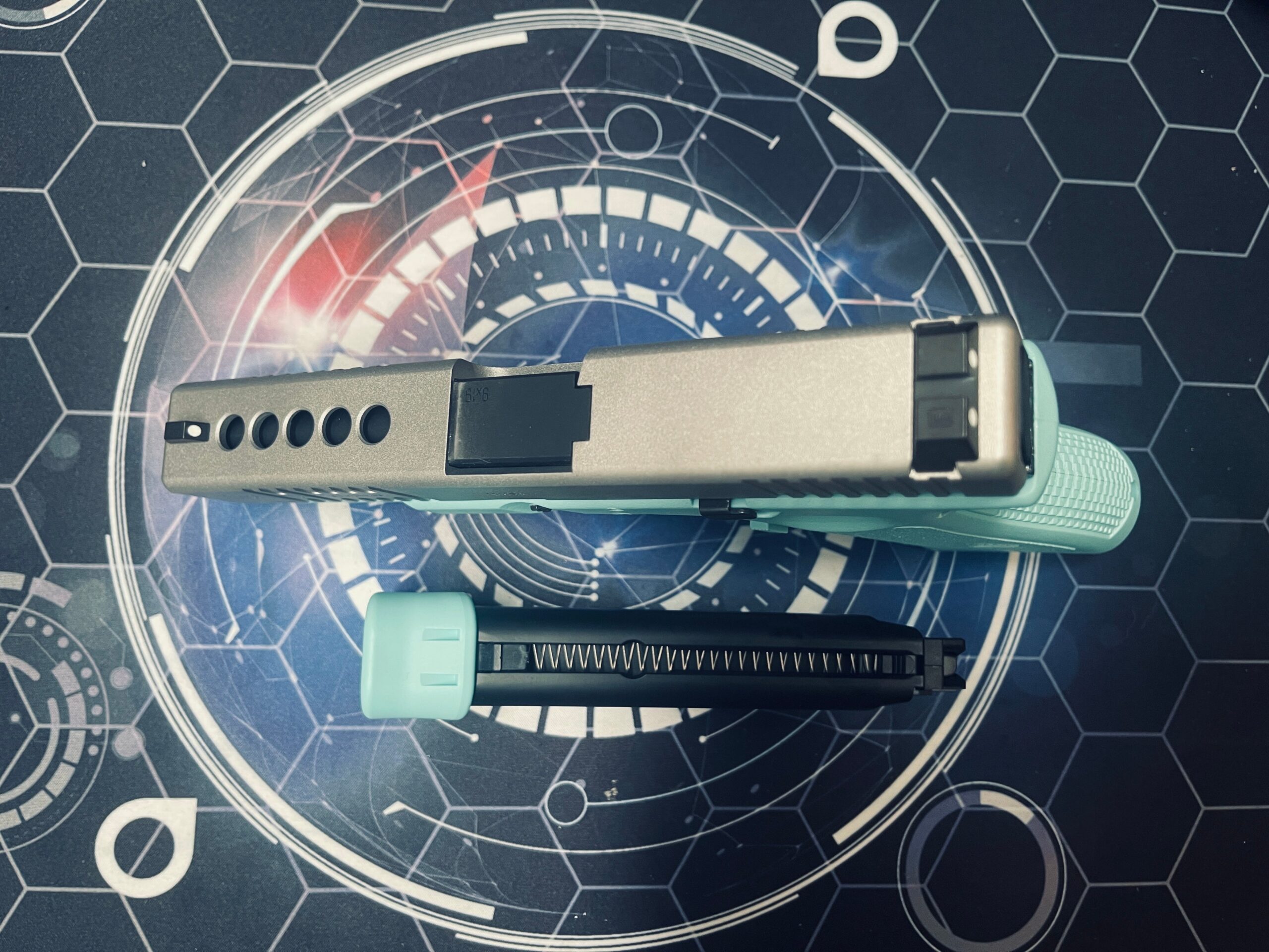 Guarder Glock G17 Custom II 5-Hole "Gucci" Robin Egg Blue Gen 3 Gel Blaster - Image 7