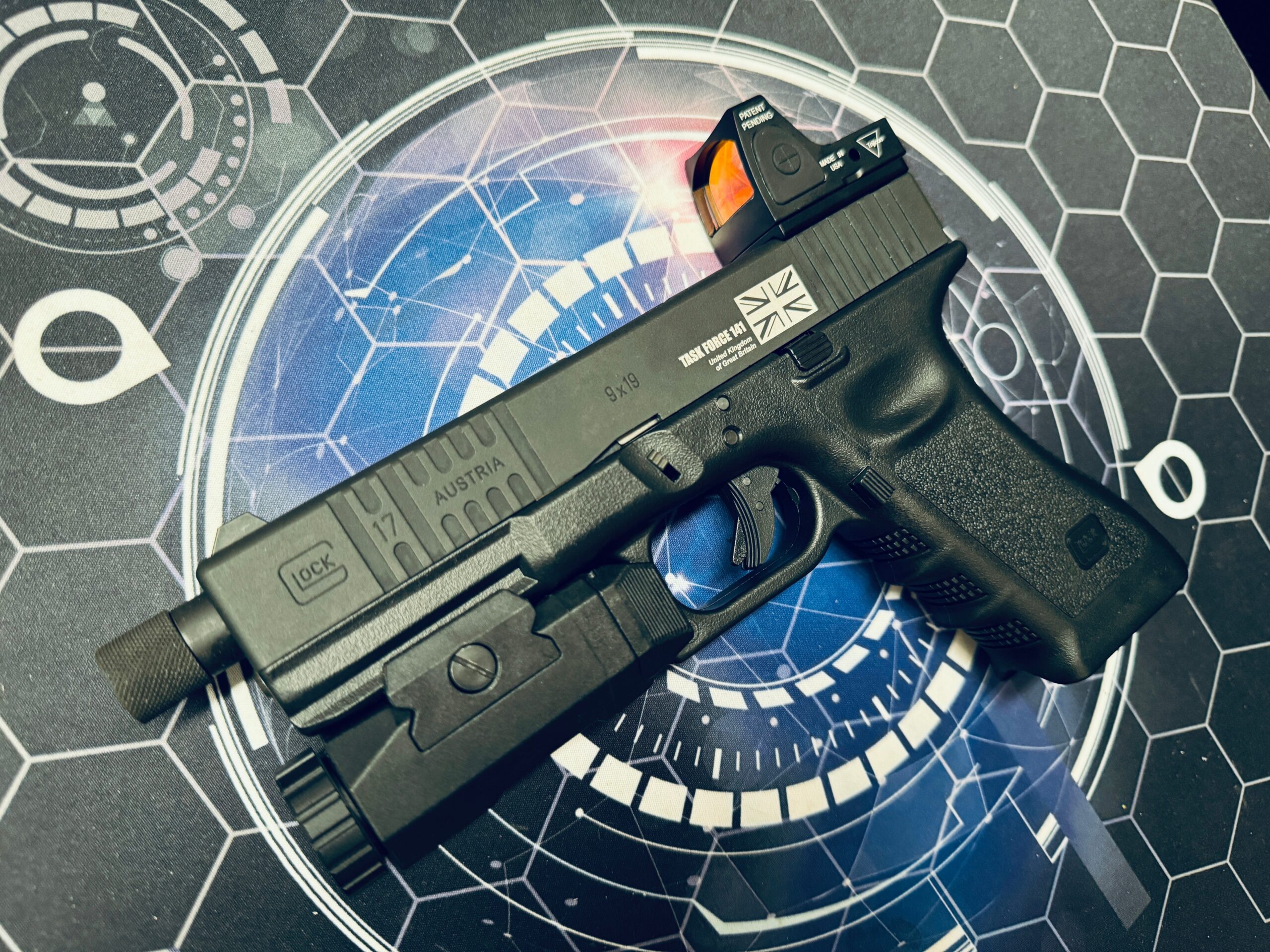 Guarder Glock G17 Gen 3 TF-141 Gel Blaster Tactical w/Red Dot Sight - Image 8