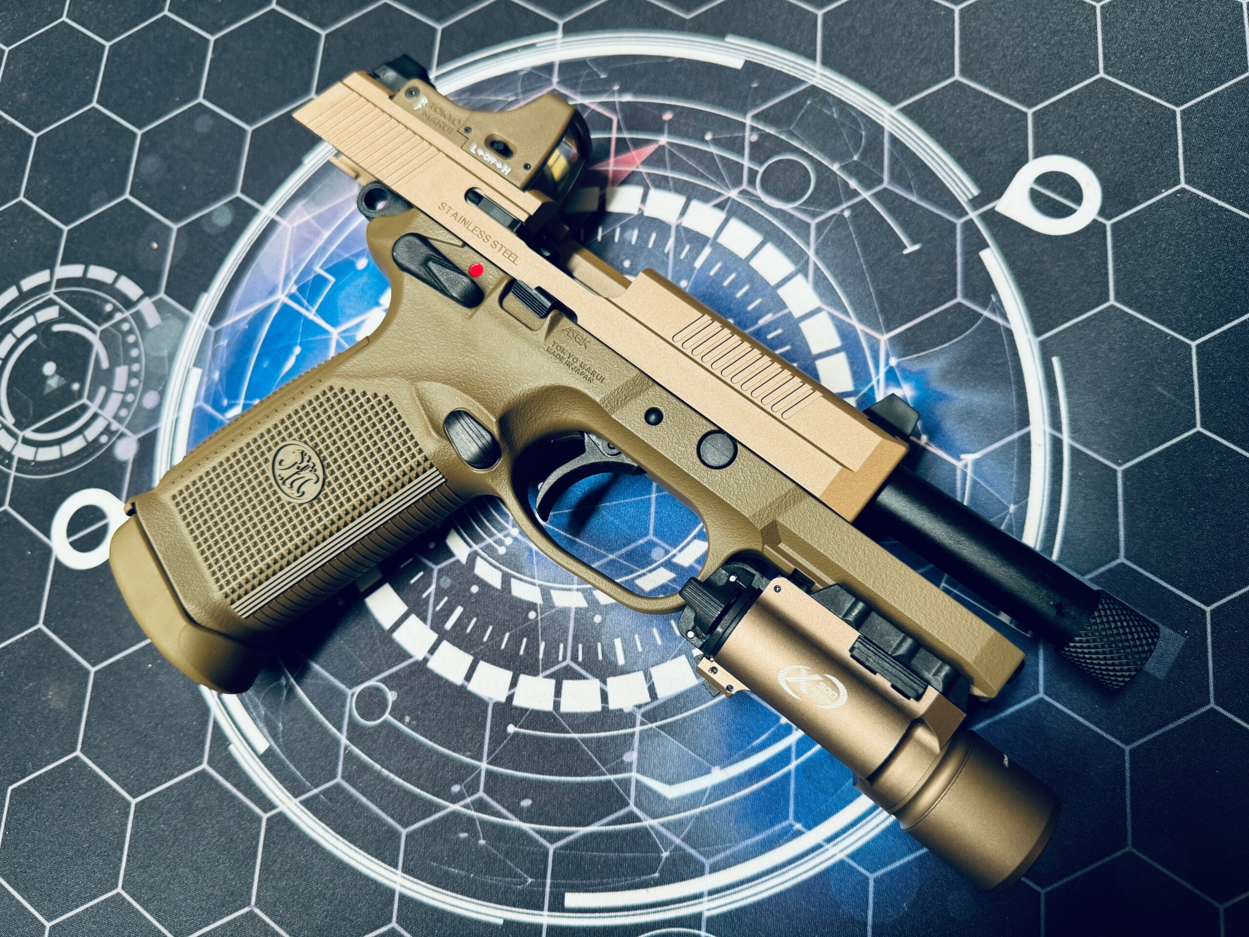 Custom Tokyo Marui FNX-45 Tactical Gel Blaster - FDE - Image 4