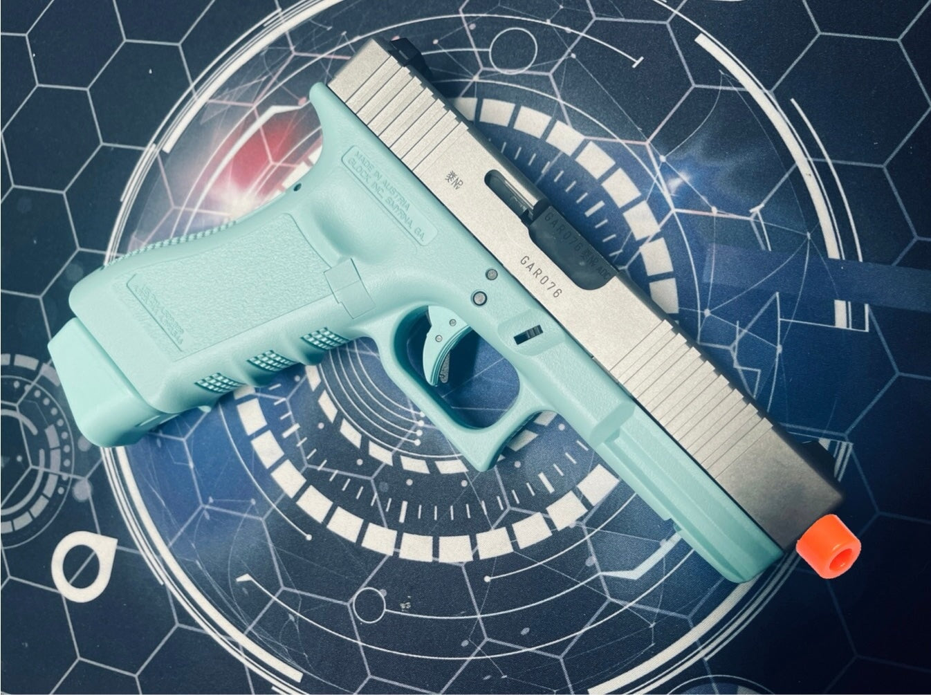 Guarder Glock G17 Custom II 5-Hole "Gucci" Robin Egg Blue Gen 3 Gel Blaster