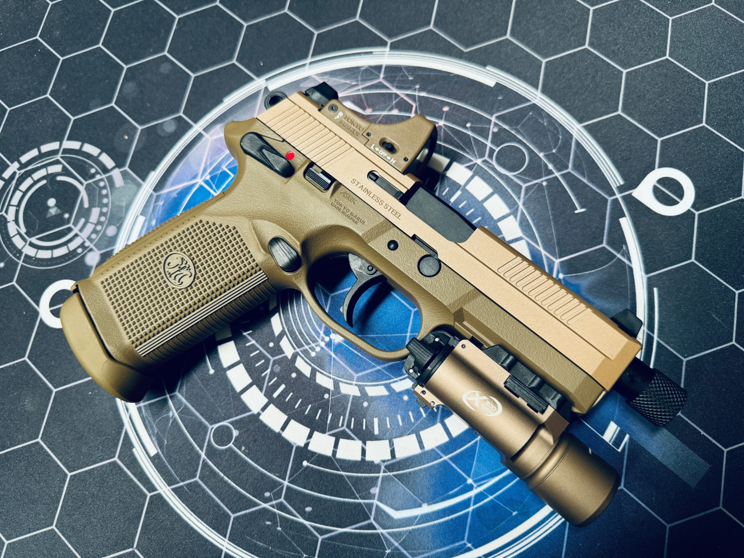 Custom Tokyo Marui FNX-45 Tactical Gel Blaster - FDE - Image 2