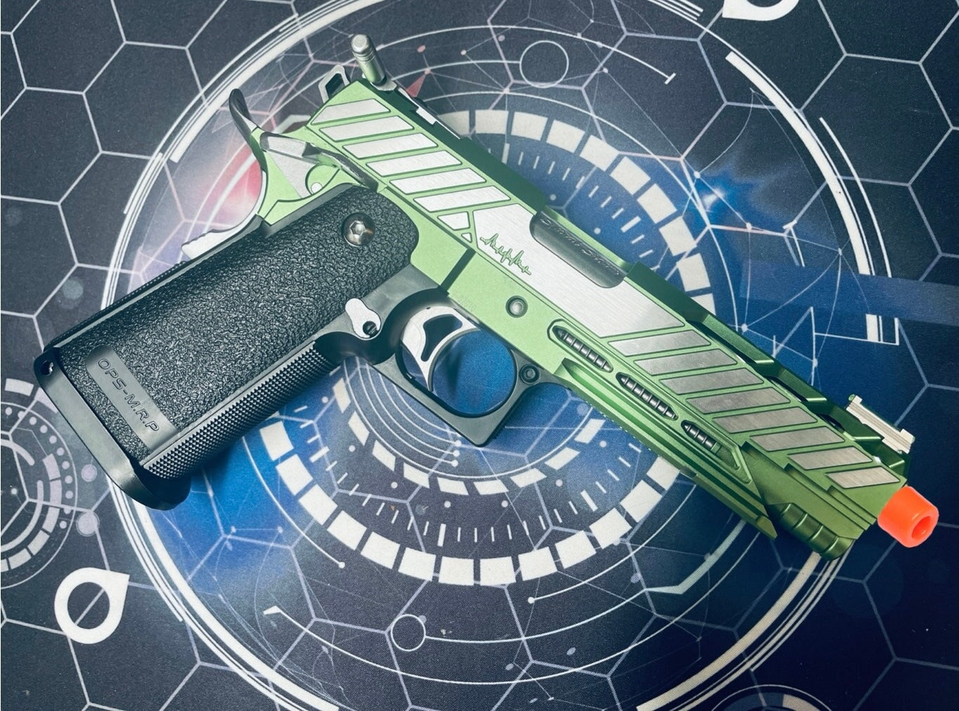Custom Tokyo Marui / Dr Black "850 Shark" Hi Capa 5.1 Gas Pistol - Green - Image 7