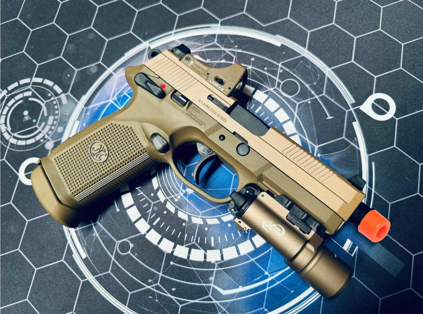 Custom Tokyo Marui FNX-45 Tactical Gel Blaster - FDE