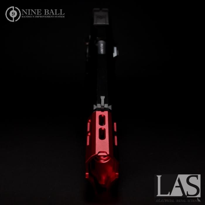 Nine Ball L.A.S Hi-Capa Custom Lower Frame R Edge 5.1 & Compensator Crimson - Image 3