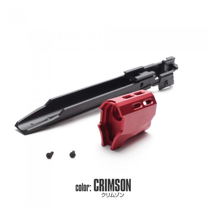 Nine Ball L.A.S Hi-Capa Custom Lower Frame R Edge 5.1 & Compensator Crimson - Image 4