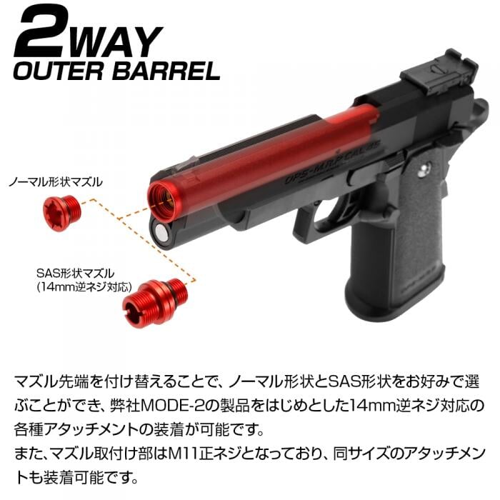 Nine Ball Hi Capa 5.1 "2 Way Fixed" Non-Recoiling Outer Barrel - Image 3