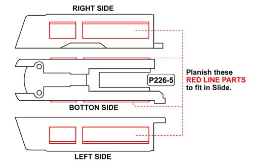 Guarder Aluminium Slide & Frame For MARUI P226 E2 (Black/E2 Marking) - Image 17