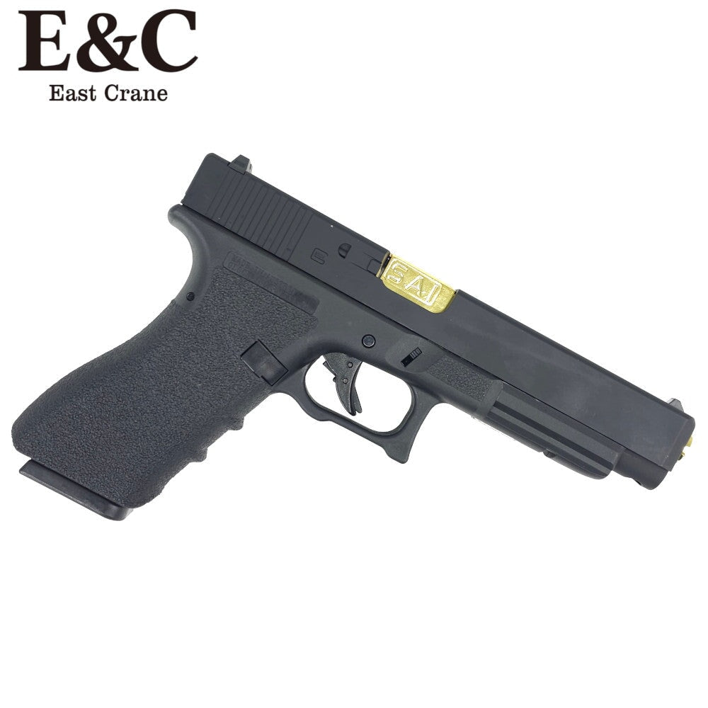 E&C SAI Glock 34 Gas Blowback Gel Blaster Pistol – Black and Gold - Image 3