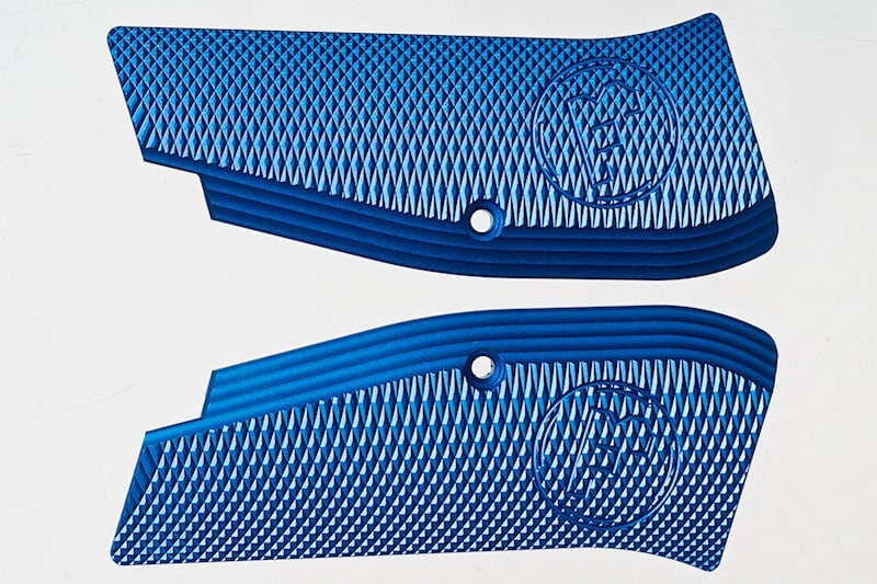 KJ Works CZ Logo Aluminium Hand Grip for CZ SP-01 Shadow (Blue)
