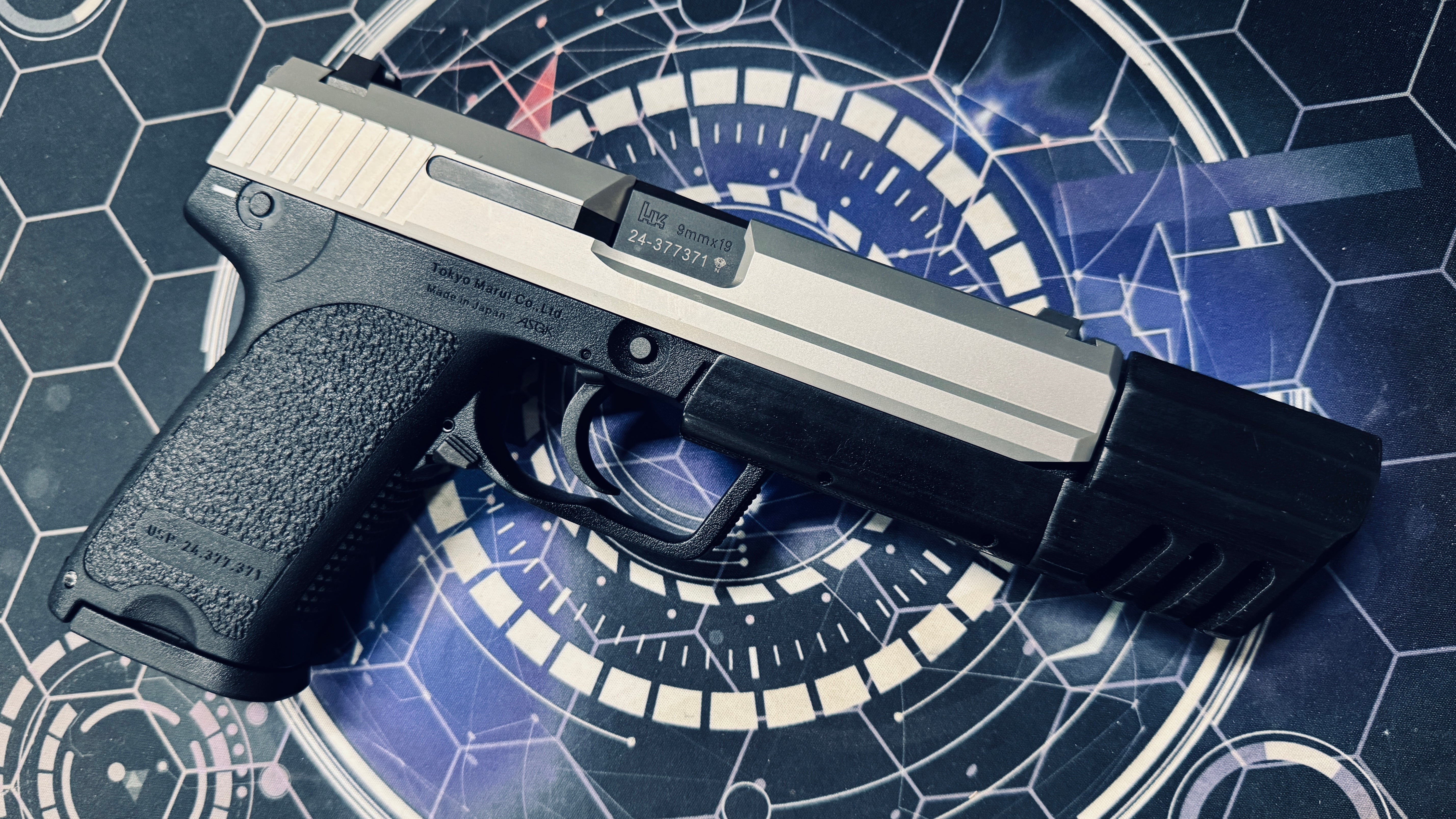 Custom Tokyo Marui / Guarder Stainless Steel USP Gel Blaster - Match Compensator - Image 3