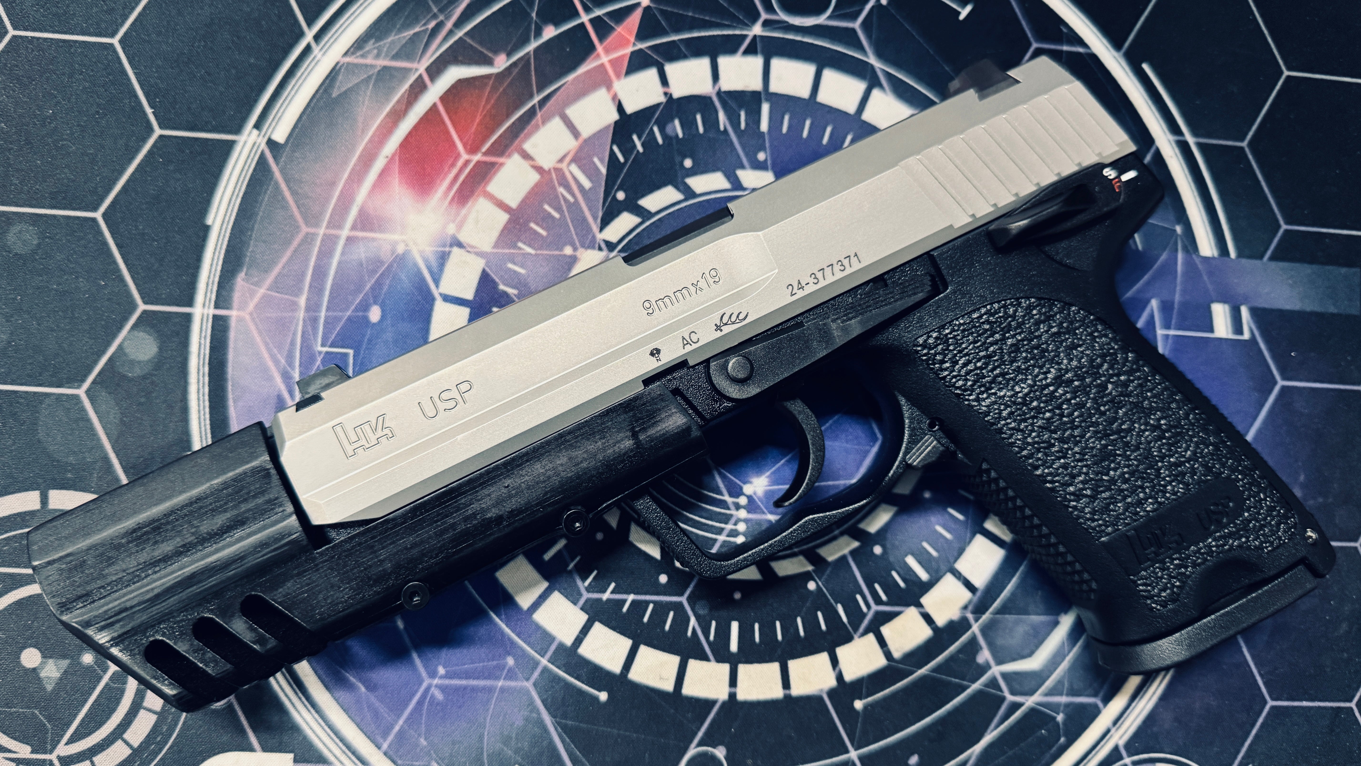 Custom Tokyo Marui / Guarder Stainless Steel USP Gel Blaster - Match Compensator - Image 4