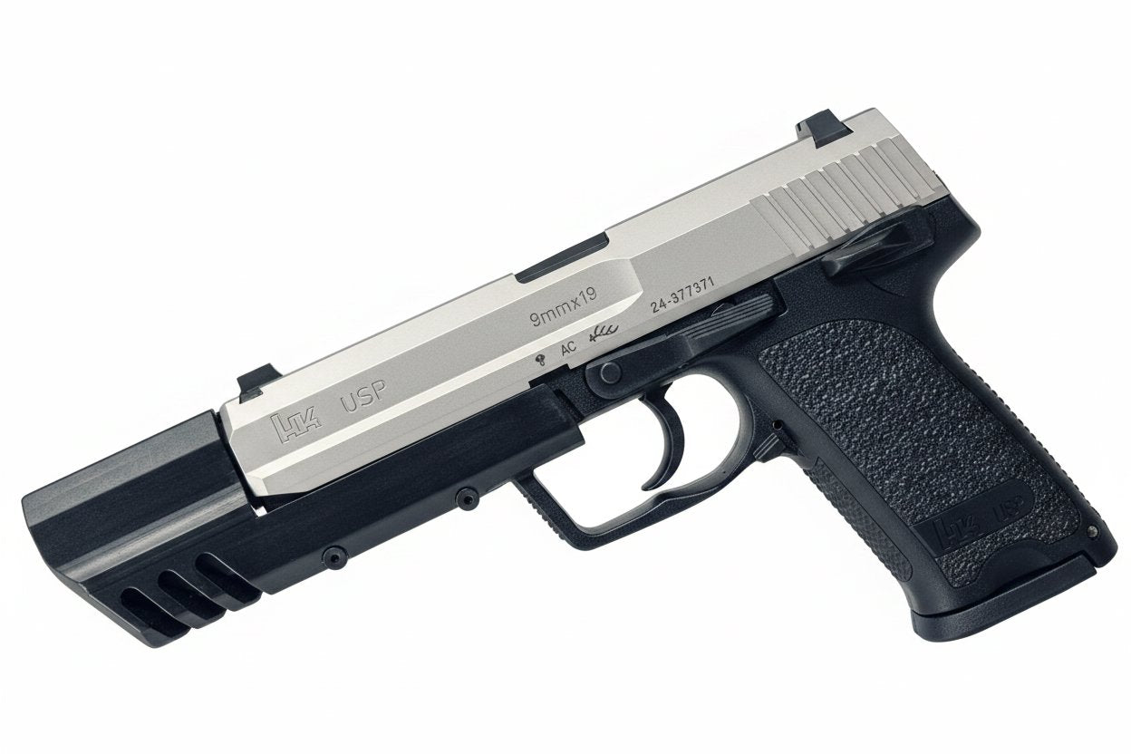 Custom Tokyo Marui / Guarder Stainless Steel USP Gel Blaster - Match Compensator - Image 2