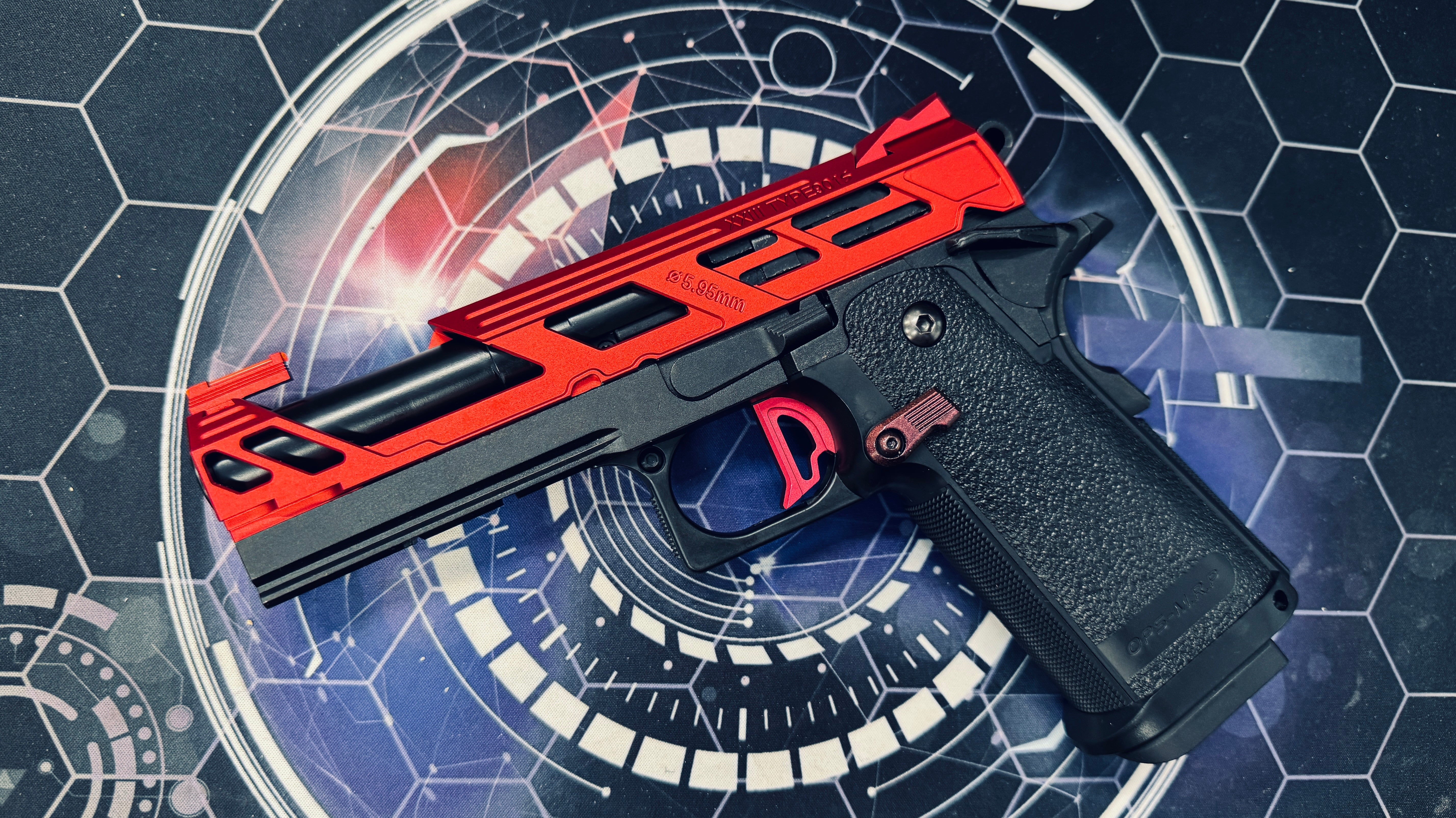Custom Tokyo Marui Dr Black 901S Hi Capa 4.3 Gas Pistol - Red Orion Pax - Image 2