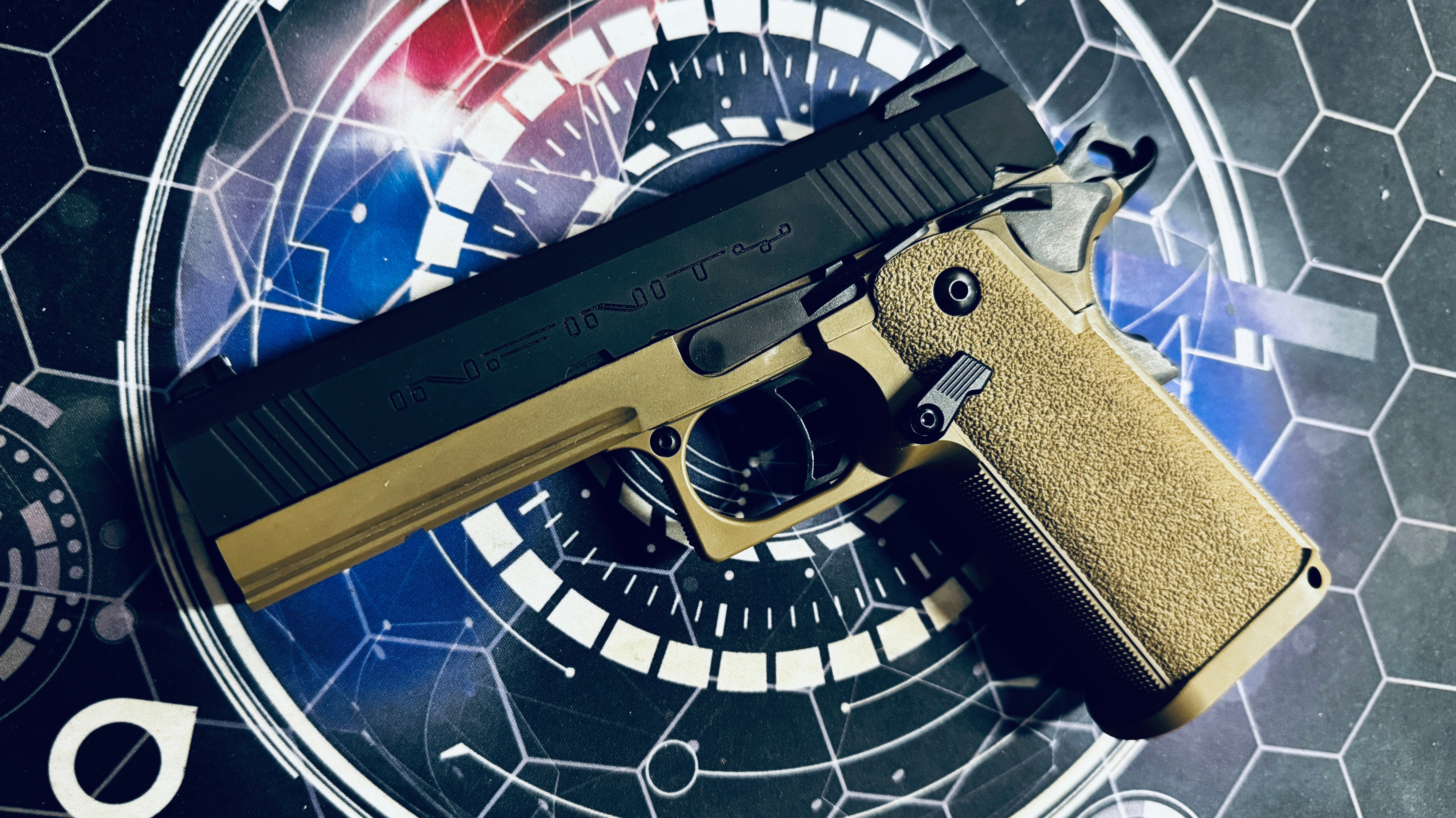 Custom Guarder Hi-Capa 4.3 Infinity GBB Pistol Gel Blaster - FDE/Black - Image 5