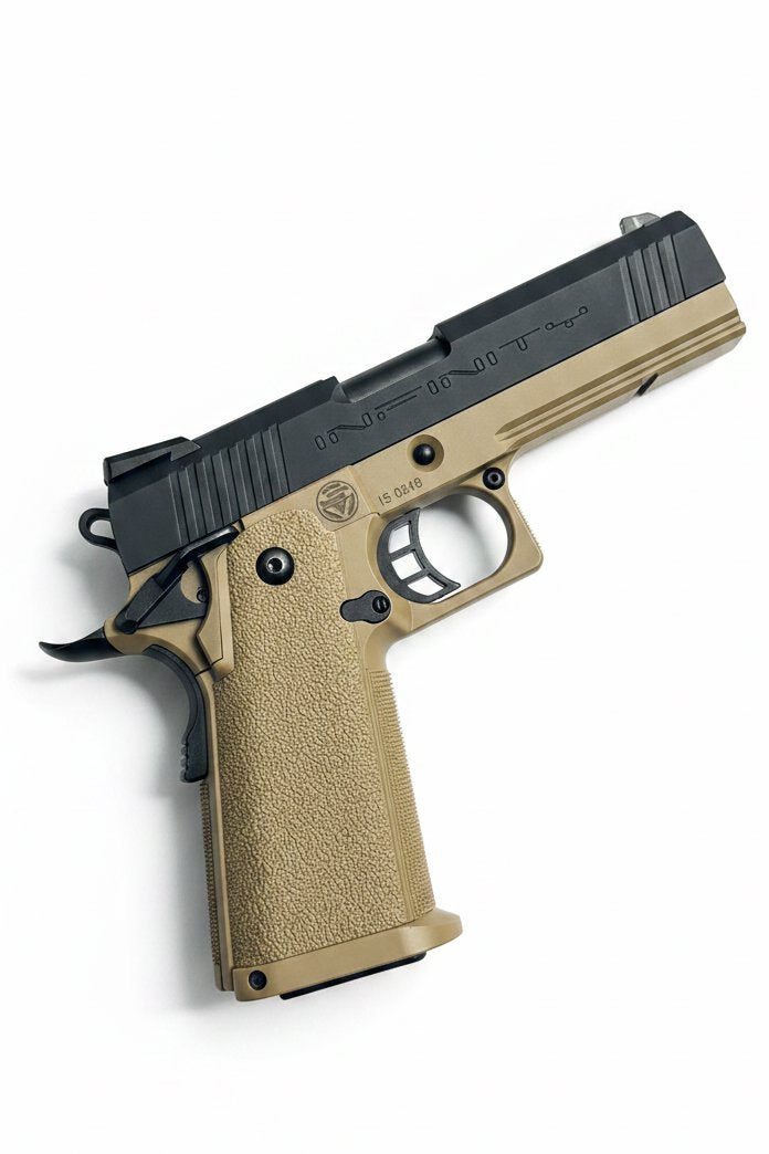 Custom Guarder Hi-Capa 4.3 Infinity GBB Pistol Gel Blaster - FDE/Black - Image 3