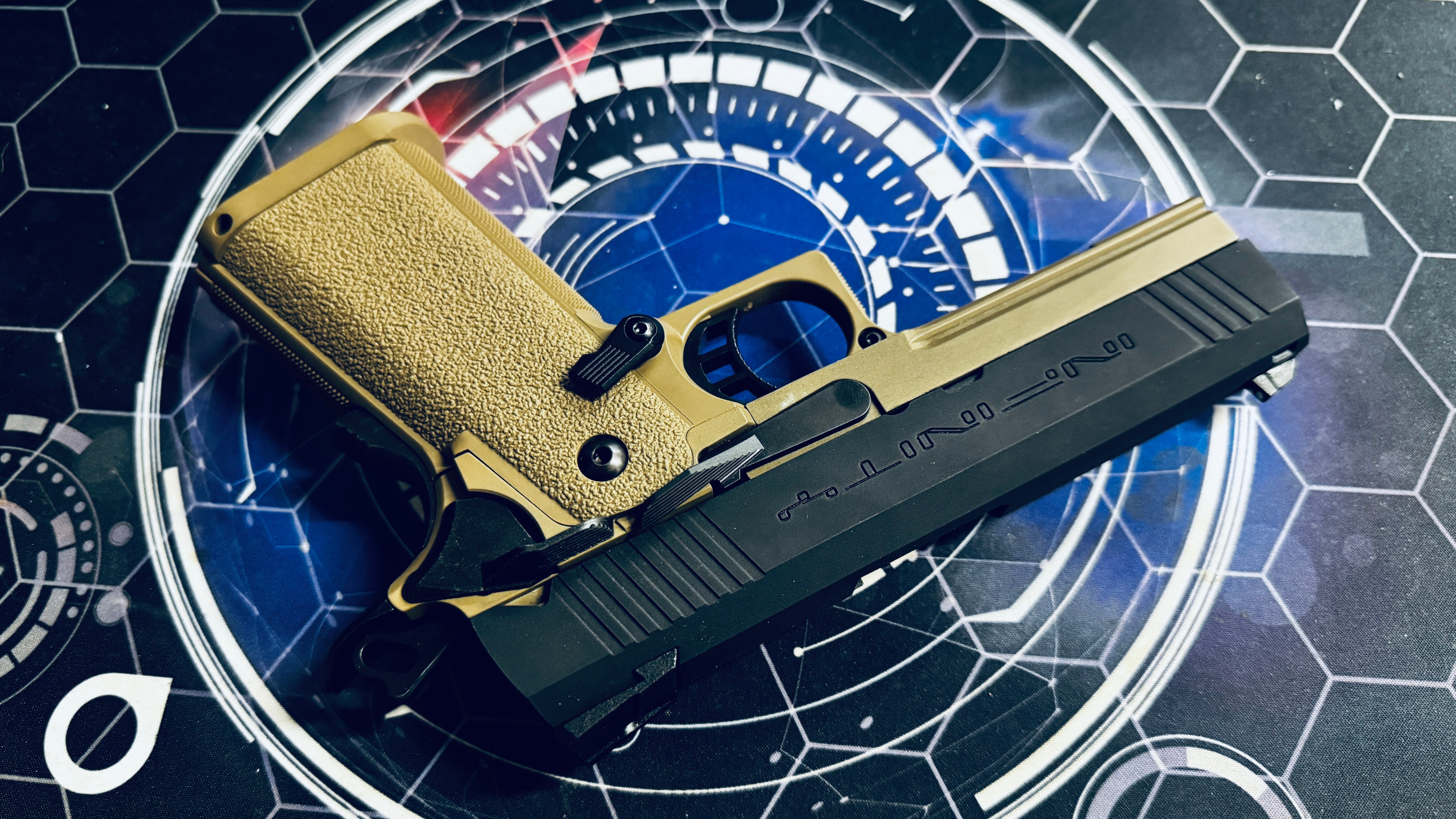 Custom Guarder Hi-Capa 4.3 Infinity GBB Pistol Gel Blaster - FDE/Black - Image 8