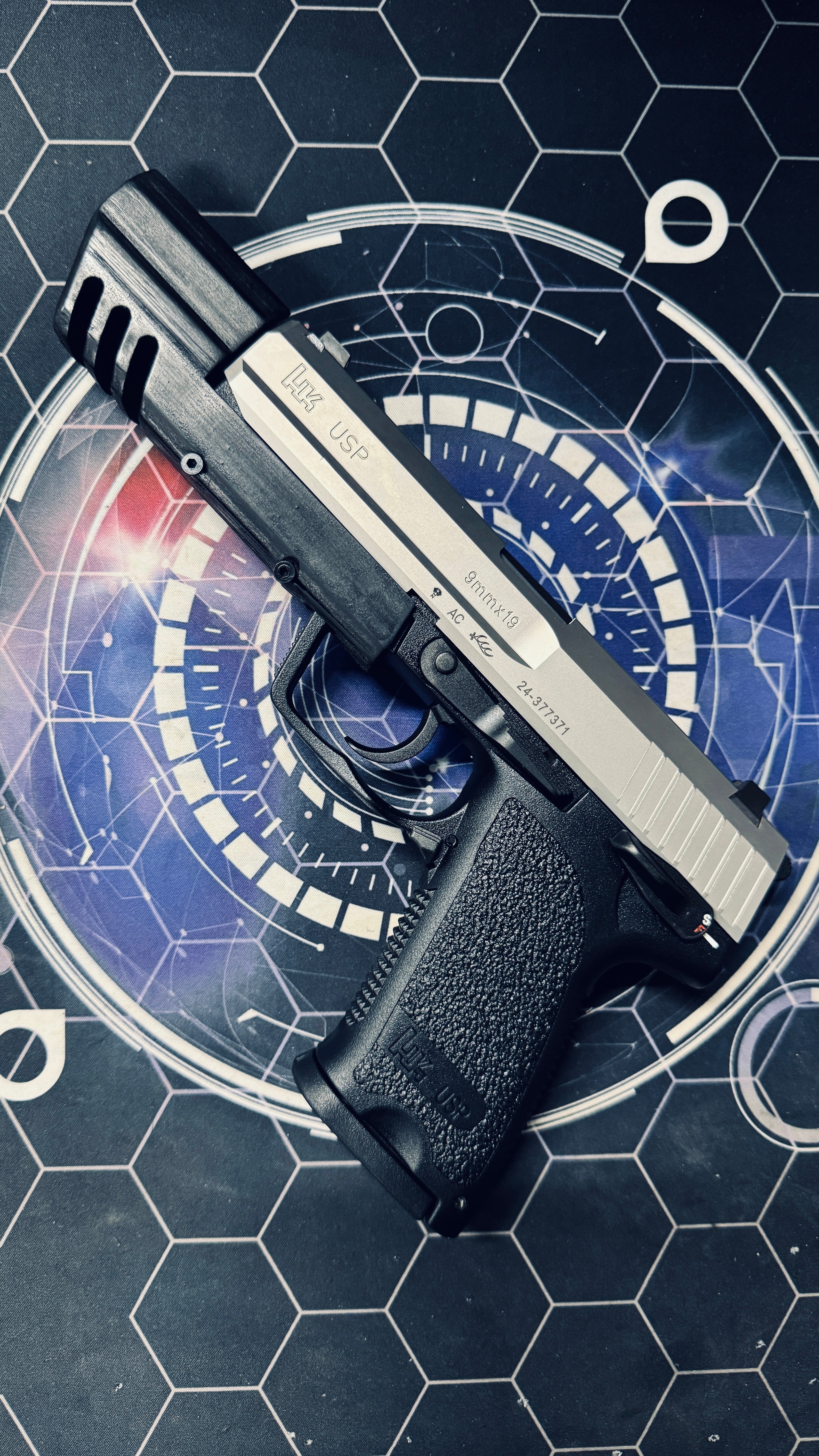 Custom Tokyo Marui / Guarder Stainless Steel USP Gel Blaster - Match Compensator - Image 10