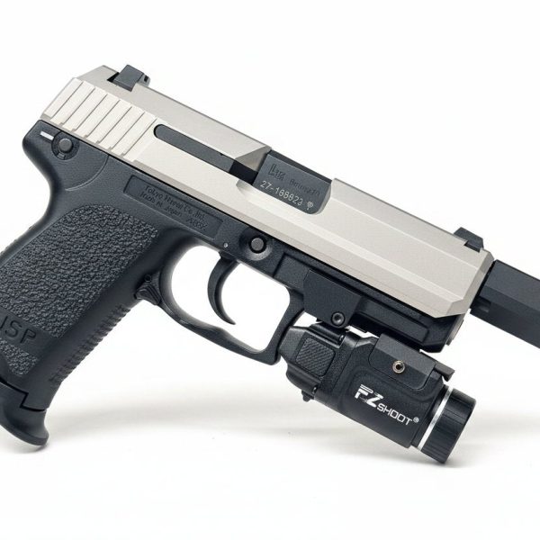 Custom Tokyo Marui / Guarder Stainless Steel USP Compact Gel Blaster - Compensator + Torch