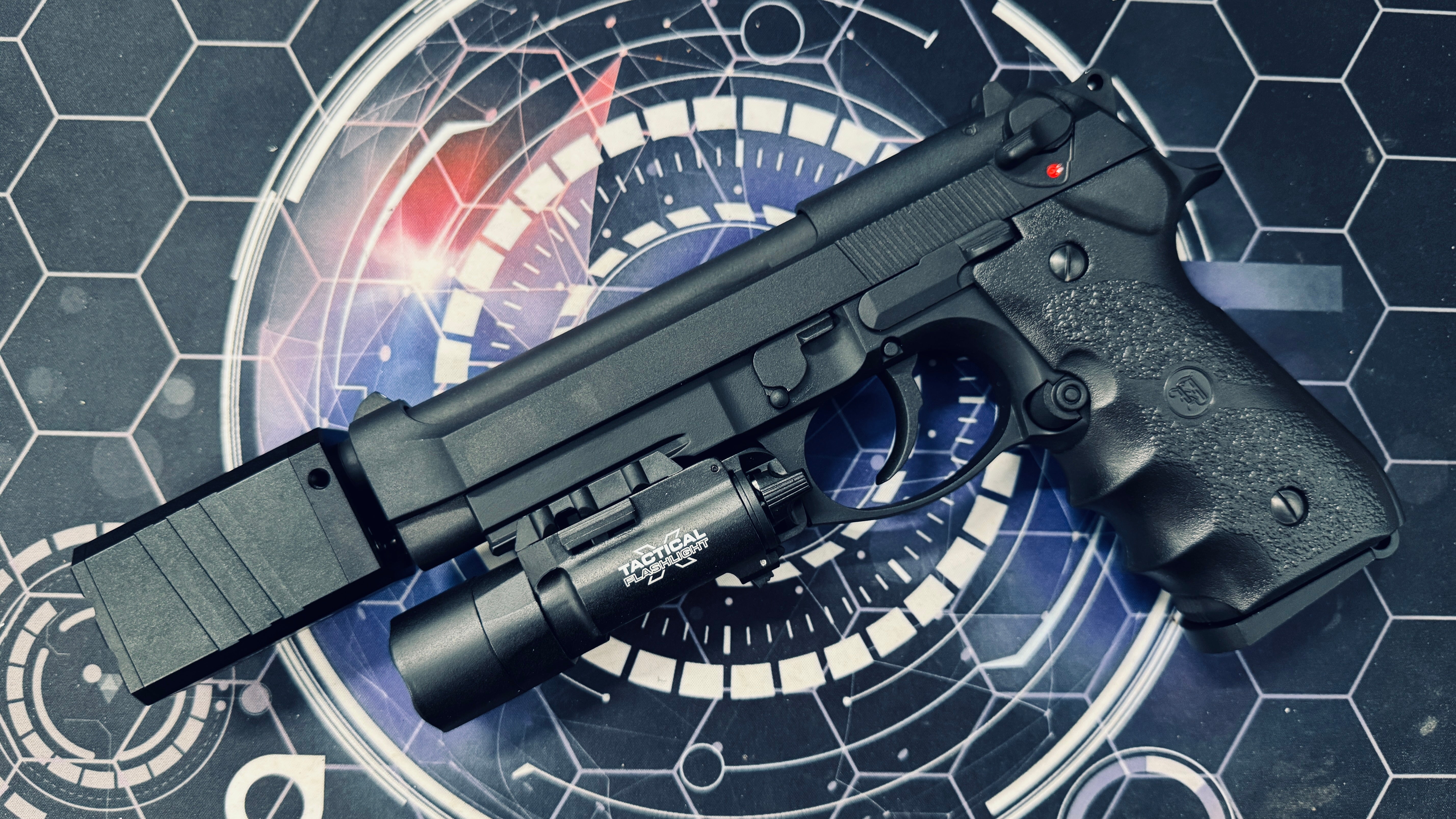 Custom KJ M9A1 Tactical + Tracer Gas Blowback Gel Blaster - Black - Image 2