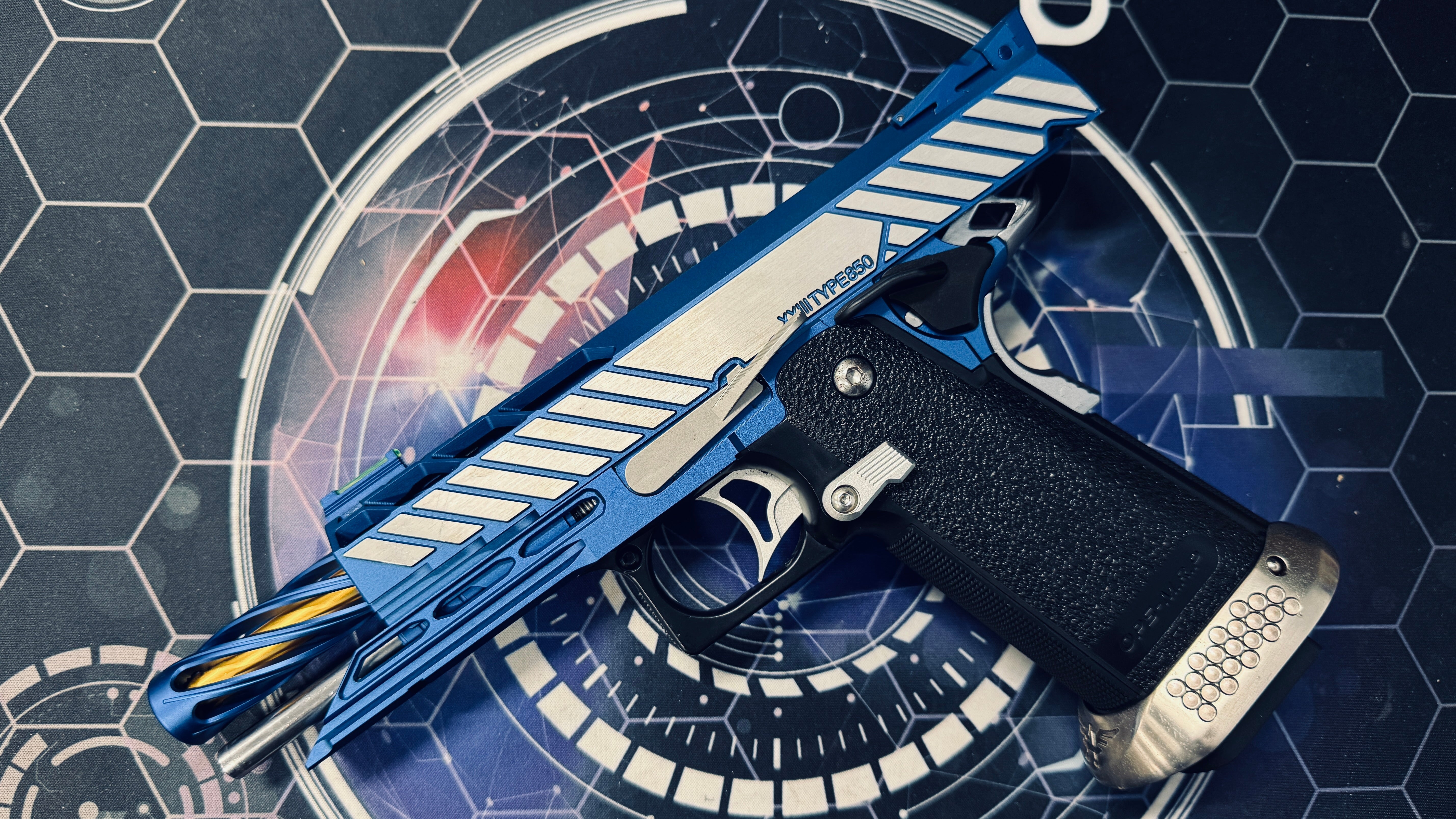 Custom Tokyo Marui / Dr Black "850 Shark" Hi Capa 5.1 Gas Pistol - Blue - Image 9