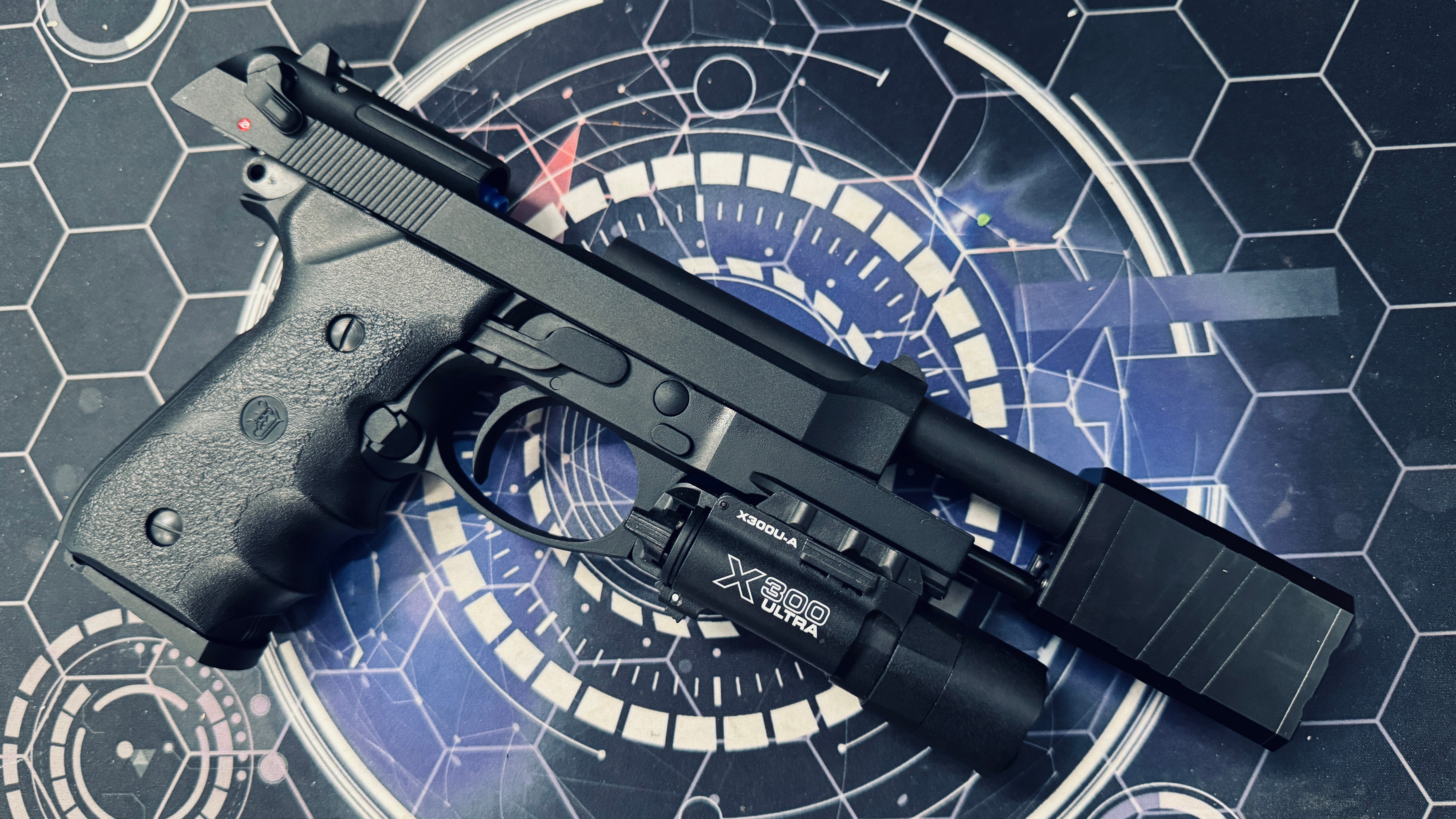 Custom KJ M9A1 Tactical + Tracer Gas Blowback Gel Blaster - Black - Image 3