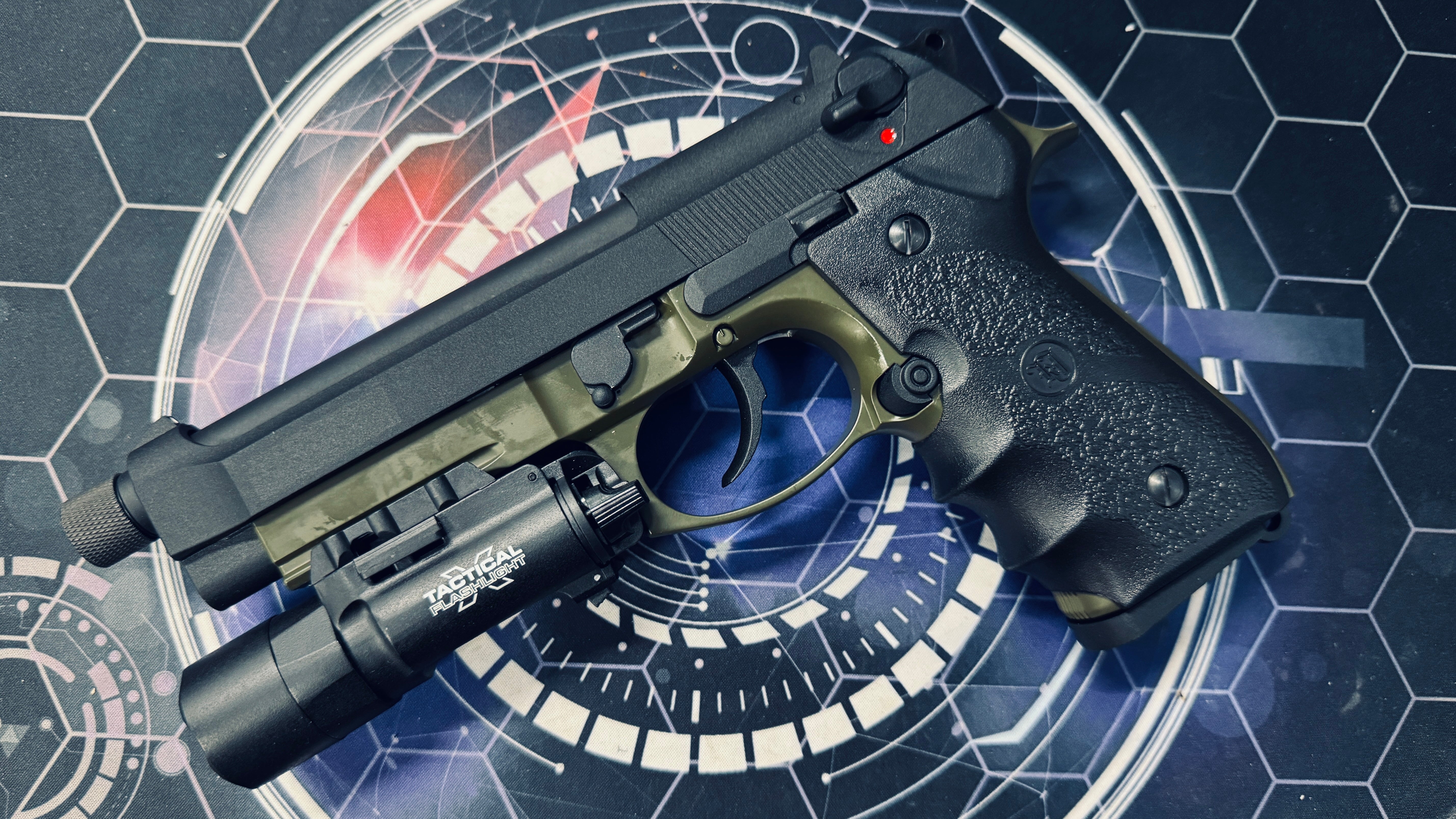 Custom KJ M9A1 Tactical Gas Blowback Gel Blaster - Olive Drab - Image 2
