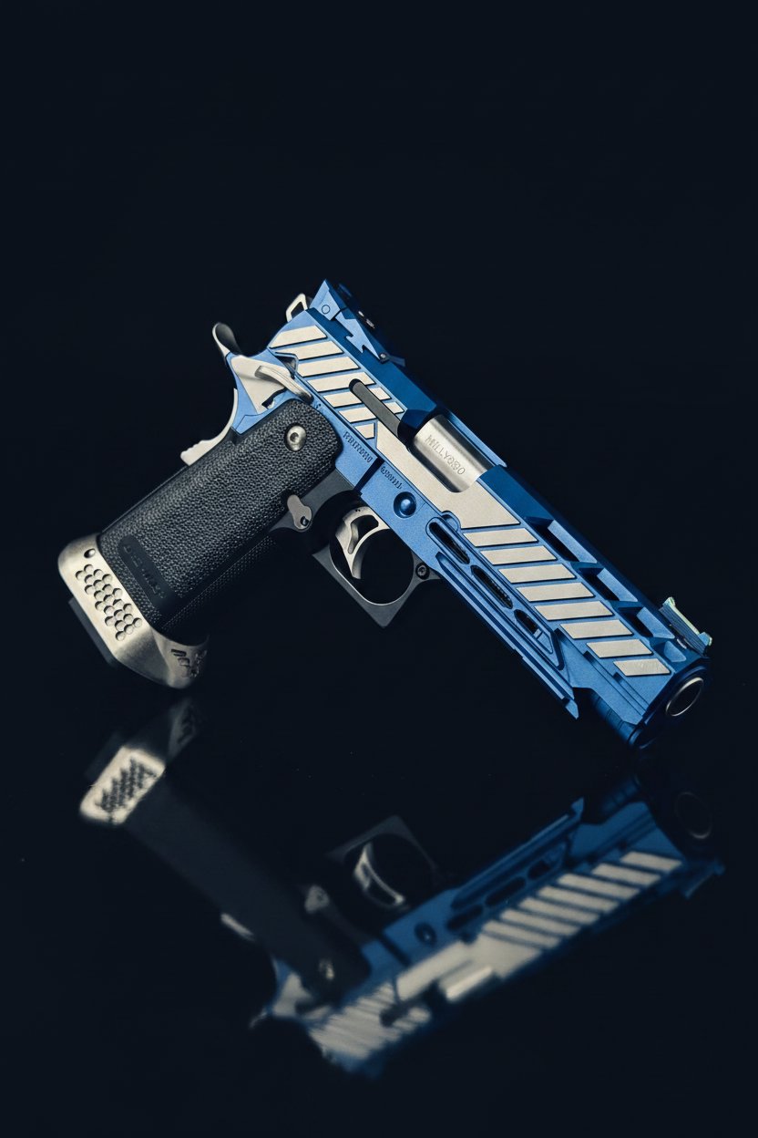Custom Tokyo Marui / Dr Black "850 Shark" Hi Capa 5.1 Gas Pistol - Blue - Image 3