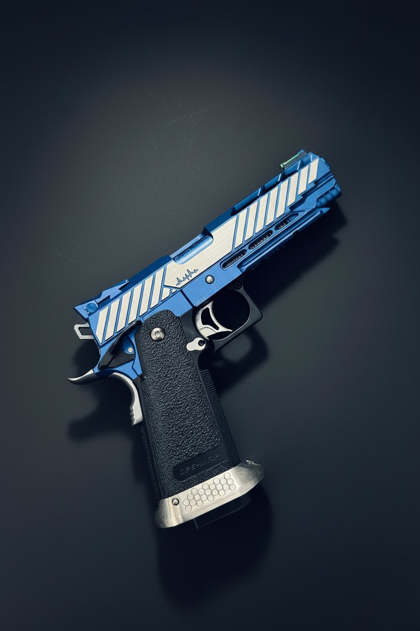 Custom Tokyo Marui / Dr Black "850 Shark" Hi Capa 5.1 Gas Pistol - Blue - Image 5