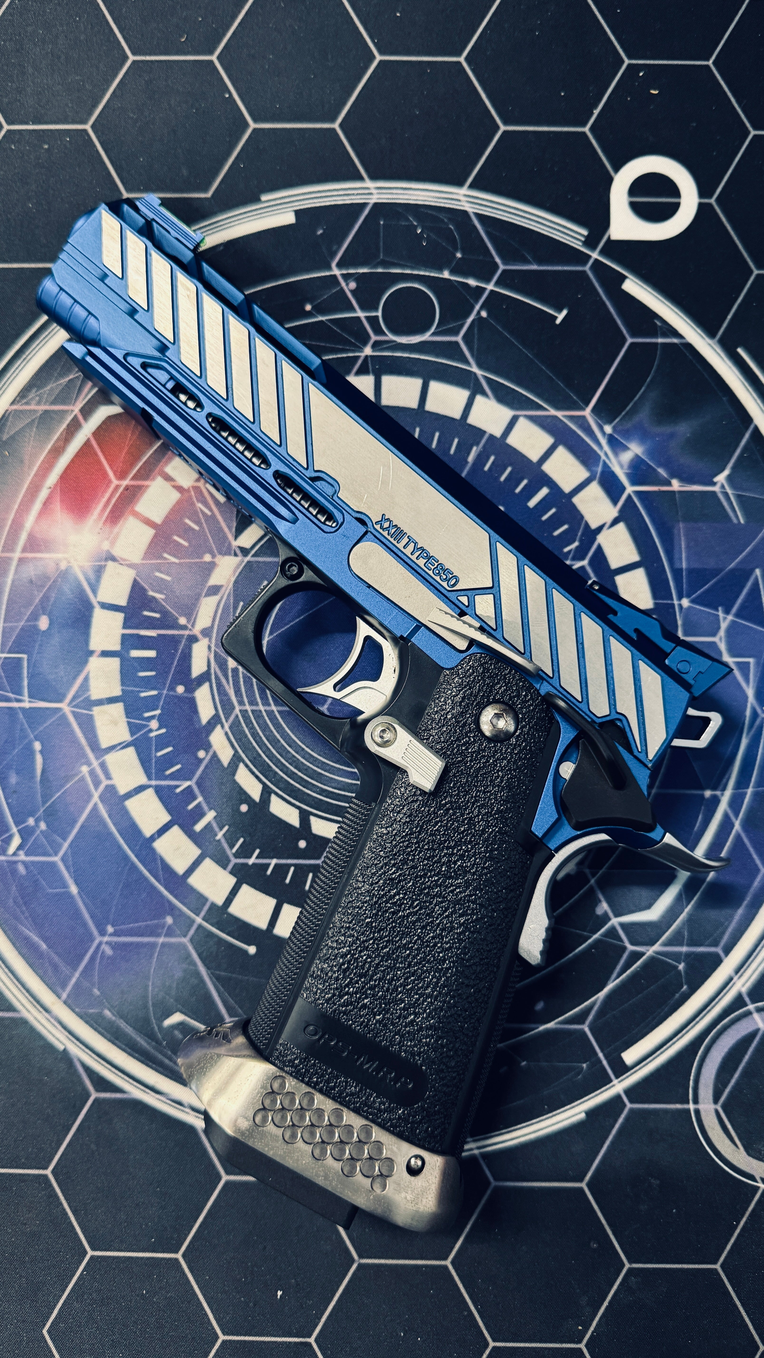 Custom Tokyo Marui / Dr Black "850 Shark" Hi Capa 5.1 Gas Pistol - Blue - Image 13