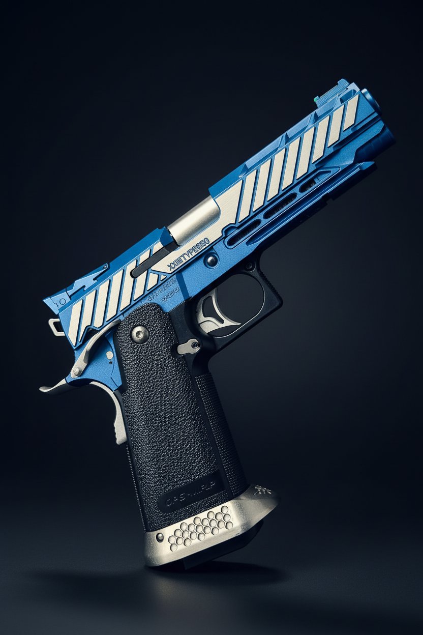 Custom Tokyo Marui / Dr Black "850 Shark" Hi Capa 5.1 Gas Pistol - Blue - Image 4