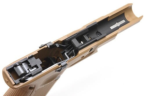 Custom Guarder G45 Gen 5 MOS Steel Slide GBB Pistol Gel Blaster - Black/Tan - Image 3