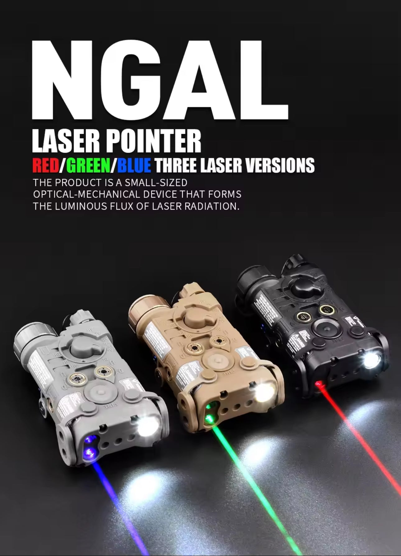 NGAL Tactical Flashlight Set w/20mm Rail/MLOK Remote Switch