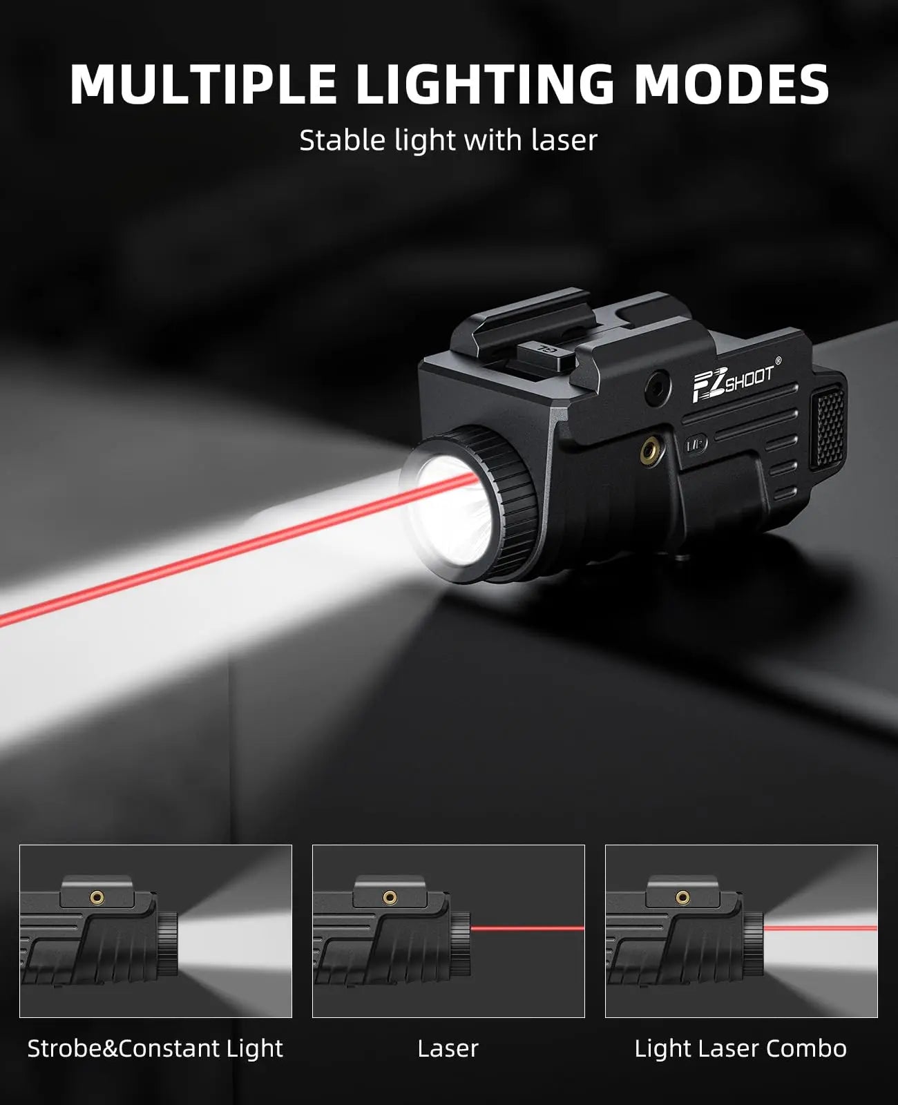 FZ Shoot Weapon Flashlight w/Laser - Black - Image 5