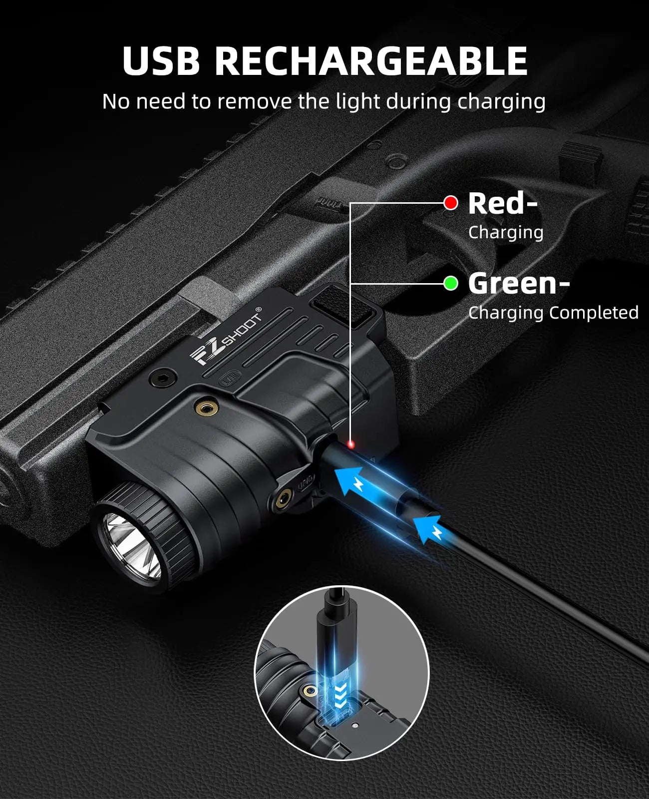 FZ Shoot Weapon Flashlight w/Laser - Black - Image 3