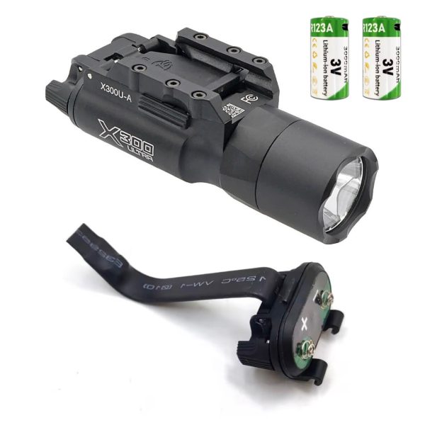 SOTAC X300U High Output Weapon Flashlight w/Switch & Batteries Kit - Black