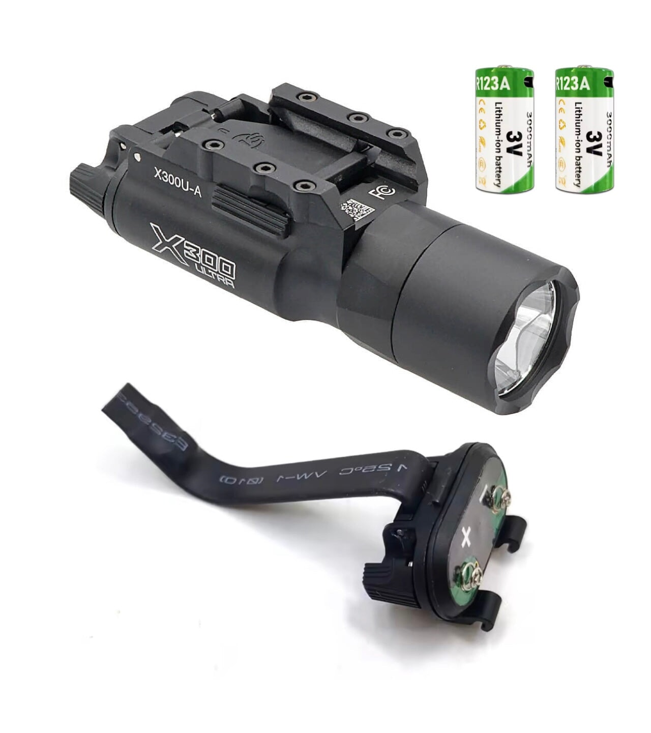 SOTAC X300U High Output Weapon Flashlight w/Switch & Batteries Kit - Black