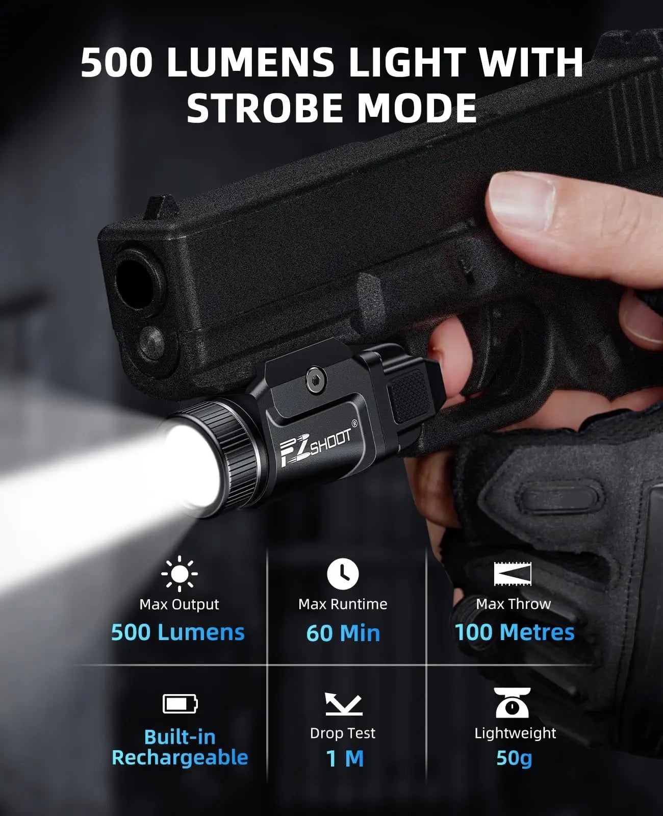 FZ Shoot Weapon Flashlight - Black - Image 2