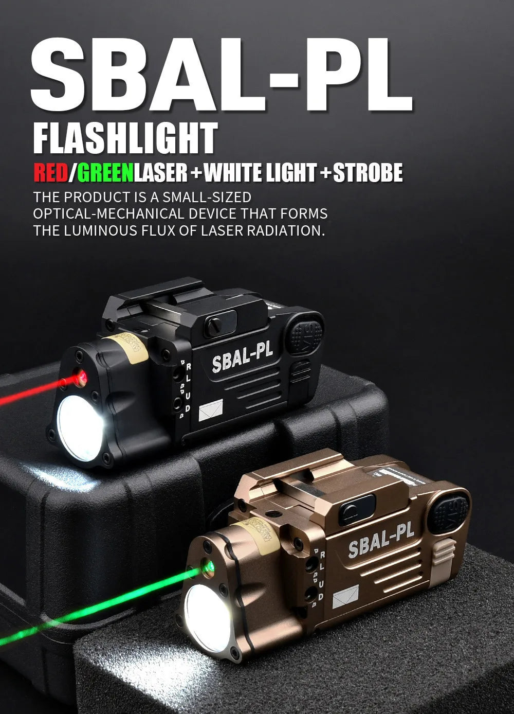 SBAL Weapon Flashlight w/Laser - Black - Image 2