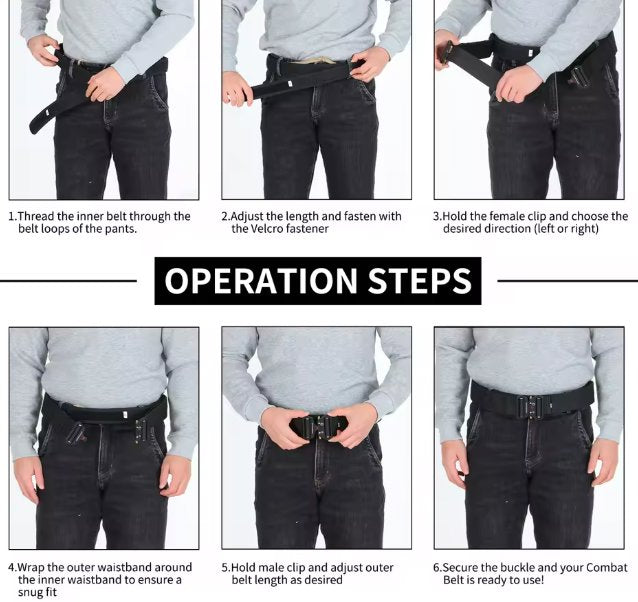 Tactical Gun Belt w/Quick Release Metal Buckle - Large Size - Image 3