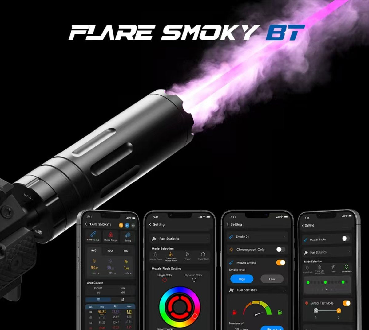 Eshooter Flare Smoky BT Gel Blaster Tracer Unit