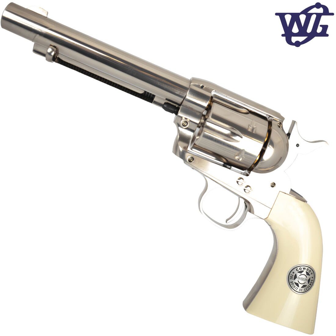 Umarex Wingun Colt SAA Peacemaker .45 Revolver Gel Blaster - Silver - Image 4